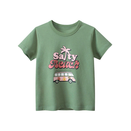 Baby Girl Print Pattern Fashion Cotton Shirt-0